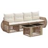 vidaXL Set Divano da Giardino 5 pz Beige e Bianco Crema polyrattan