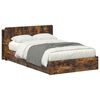 vidaXL Telaio del letto con storage Rovere Fumo 120 x 190 cm