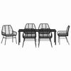 vidaXL Set da Pranzo per Giardino 7 pcs Nero polyrattan