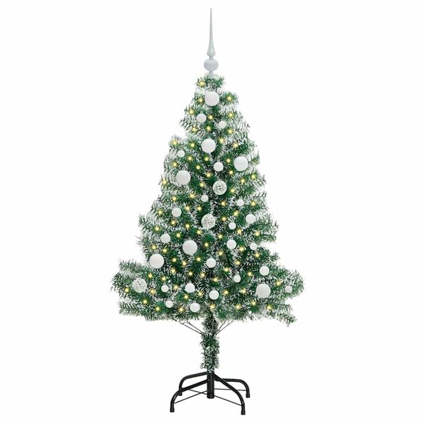 vidaXL Albero di Natale Artificiale Imbiancato con Luci LED 120 cm
