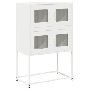 vidaXL Credenza Bianca 68x39x107 cm in Acciaio