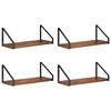 vidaXL Scaffali da parete 4 pz Legno antico 40 x 16 x 15,5 cm