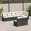 vidaXL Set di divani 8 pcs Nero polyrattan