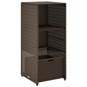vidaXL Armadietto Portaoggetti Giardino Marrone 50x55x115cm Polyrattan