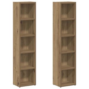 vidaXL Mobili Porta CD 2pz Rovere Artigianale 21x16x93,5 in Truciolato