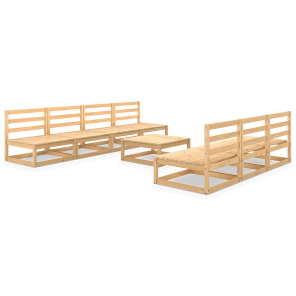 vidaXL Set Divani da Giardino 8 pz in Legno Massello di Pino
