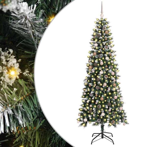 vidaXL Albero di Natale artificiale con 300 LED Verde 240 cm