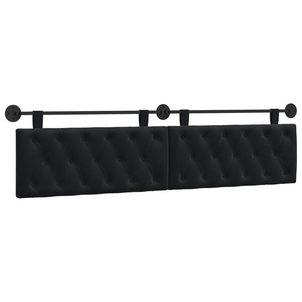 vidaXL Testata appesa Montaggio a parete Nero 210 x 55 x 7 cm Velluto
