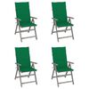 vidaXL Sedie da Giardino Reclinabili 4 pz con Cuscini Massello Acacia
