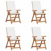 vidaXL Sedia da Giardino 4 pz Marrone e bianco Legno di teak solido