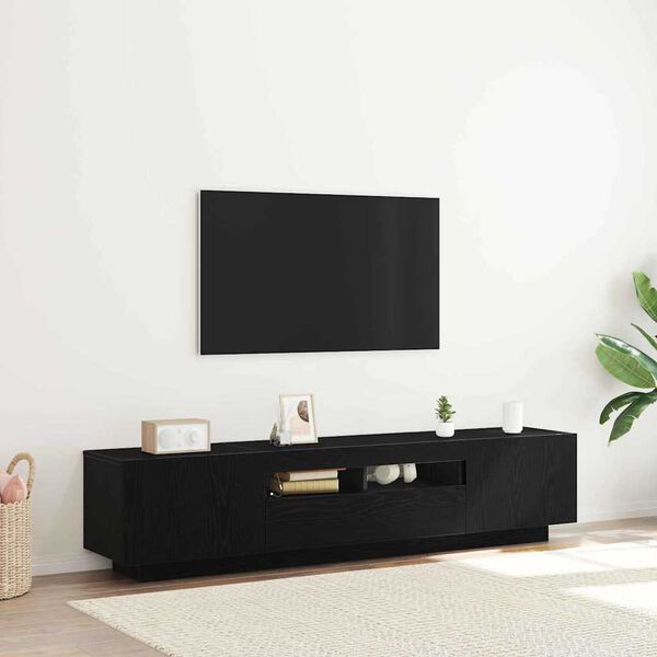 vidaXL Set mobile TV 2 pcs Nero 180 x 35 x 40 cm Legno multistrato
