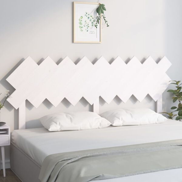 vidaXL Testiera per Letto Bianca 178x3x80,5 cm Legno Massello di Pino