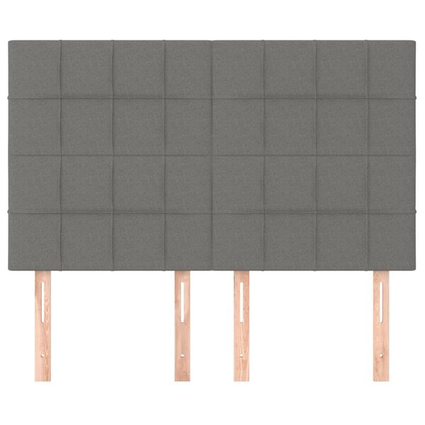 vidaXL Testiera Grigio Scuro 144x5x118/128 cm Tessuto