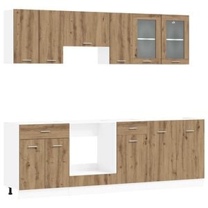 vidaXL Unit&agrave; Cucina Lyon 8 pz Legno ingegnerizzato