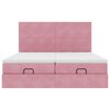 vidaXL Struttura Letto Pouf con Materassi Rosa 180x200 cm Velluto