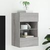 vidaXL Mobile TV a Parete con Luci LED Grigio Sonoma 40x30x60,5 cm