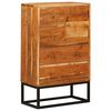 vidaXL Cassettiera Naturale 55 x 30 x 90 cm Legno di Acacia Massello