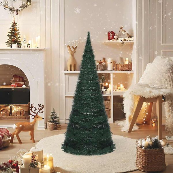 vidaXL Albero di Natale Artificiale Apribile Preilluminato Verde 150cm