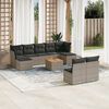 vidaXL Set Divano da Giardino 10 pz con Cuscini Grigio in Polyrattan