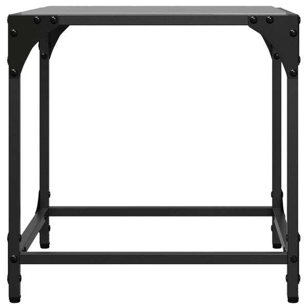 vidaXL Tavolini da Salotto con Piano Vetro Nero 2pz 40x40x40cm Acciaio
