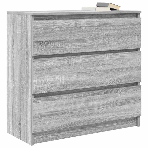 vidaXL Credenza Grigio Sonoma 80x35x76 cm in Legno Multistrato