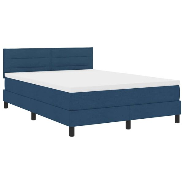 vidaXL Letto a molle con materasso Blu 140 x 190 cm Tessuto