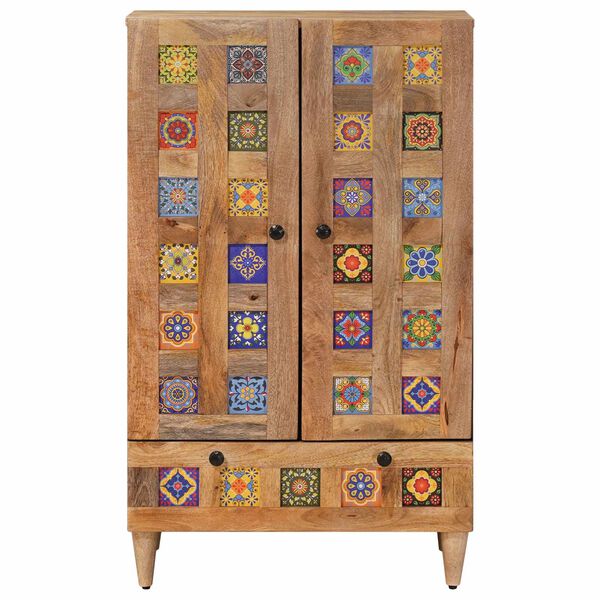 vidaXL Credenza Naturale 60 x 33,5 x 100 cm Legno di mango massello