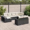 vidaXL Set Divani da Giardino 10pz con Cuscini in Polyrattan Nero