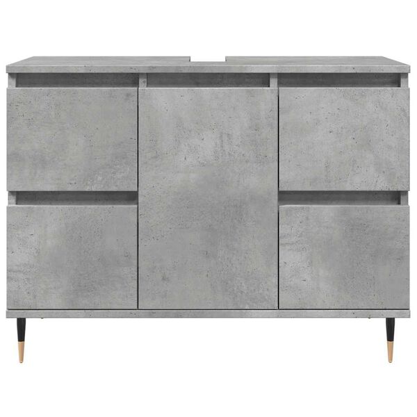 vidaXL Armadietto da Bagno Grigio Cemento 80x33x60cm Legno Multistrato