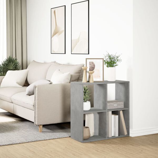 vidaXL Libreria Divisorio Grigio Cemento 69,5x29x69,5 cm in Truciolato