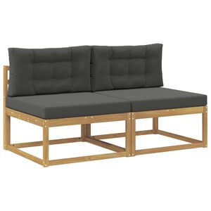 vidaXL 2 Pezzo Divano centrale per esterno Poliestere Bianco