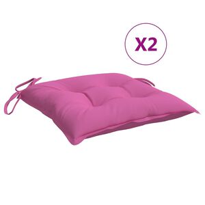 vidaXL Cuscini per Sedia 2pz Rosa 40x40x7 cm Tessuto
