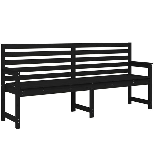vidaXL Panca da Giardino Nera 203,5x48x91,5 cm Legno Massello di Pino