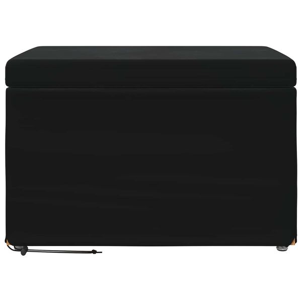 vidaXL Pouf Nero 61 x 41 x 40 cm Velluto e Legno Ingegnerizzato