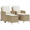 vidaXL Set Divano da Giardino 4 pz con Cuscini Beige in Polyrattan