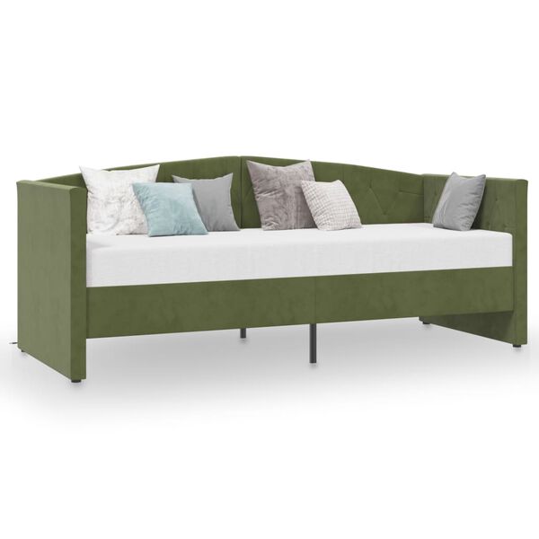 vidaXL Dormeuse con Materasso USB Verde Scuro in Velluto 90x200 cm