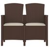 vidaXL Sedia da Giardino a 2 Posti con Cuscini PP Rattan Marrone