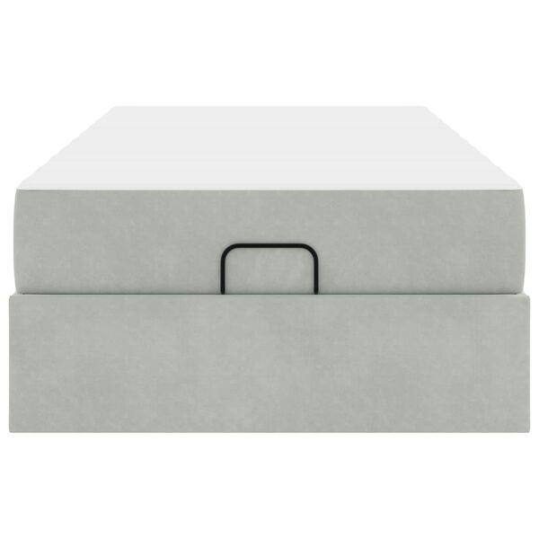 vidaXL Struttura letto con materasso 2 pcs Grigio chiaro Velluto