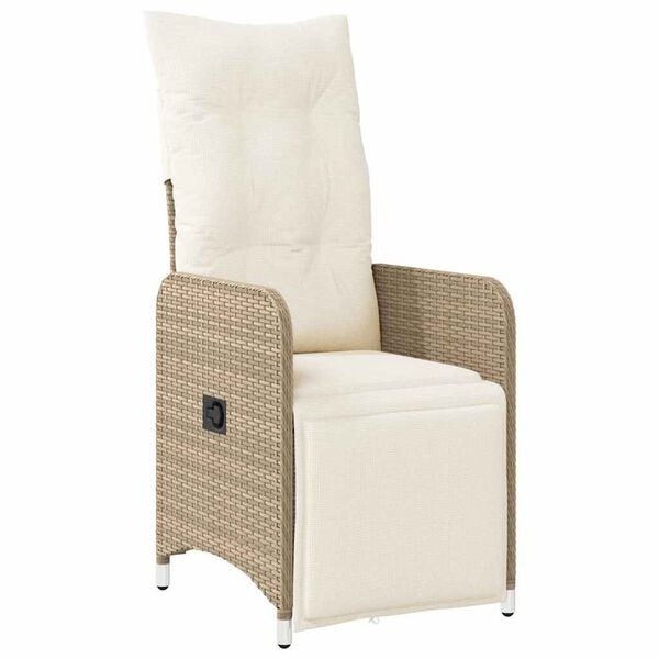vidaXL Set da Bistr&ograve; da Giardino 9 pz con Cuscini Beige in Polyrattan