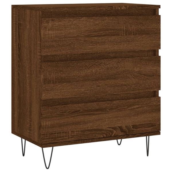 vidaXL Credenza Rovere Marrone 60x35x70 cm in Legno Multistrato
