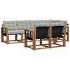 vidaXL Set di divani da esterno 7 pcs Grigio Naturale e Chiaro