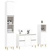 vidaXL Set Mobili da Bagno 3 pz Bianco in Legno Multistrato