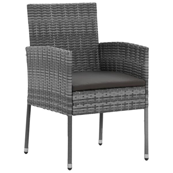 vidaXL Set da Pranzo per Esterni 7 pz in Polyrattan Grigio