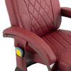 vidaXL Poltrona Massaggiante Reclinabile Rosso Vino in Similpelle