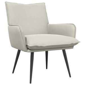 vidaXL Poltrona Crema Velluto