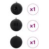 vidaXL Set di Palle di Natale 3 pcs Nero Plastica