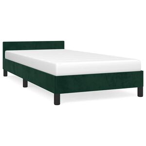 vidaXL Giroletto senza Materasso Verde Scuro 80x200 cm in Velluto