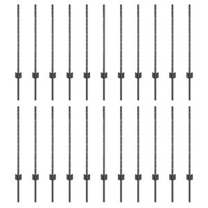 vidaXL Palo per recinzione interrato 22 pcs Grigio 120 cm