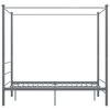 vidaXL Letto a Baldacchino Grigio in Metallo 120x200 cm