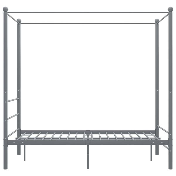 vidaXL Letto a Baldacchino Grigio in Metallo 120x200 cm